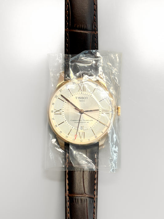 Tissot T-Classic Chemin Des Tourelles Powermatic 80 T0994293603800 – Brand New, Full Set with Undated Warranty - Grey Market