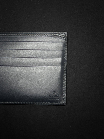 Brand New Gucci Bifold Wallet MicroGuccissima Black - Grey Market