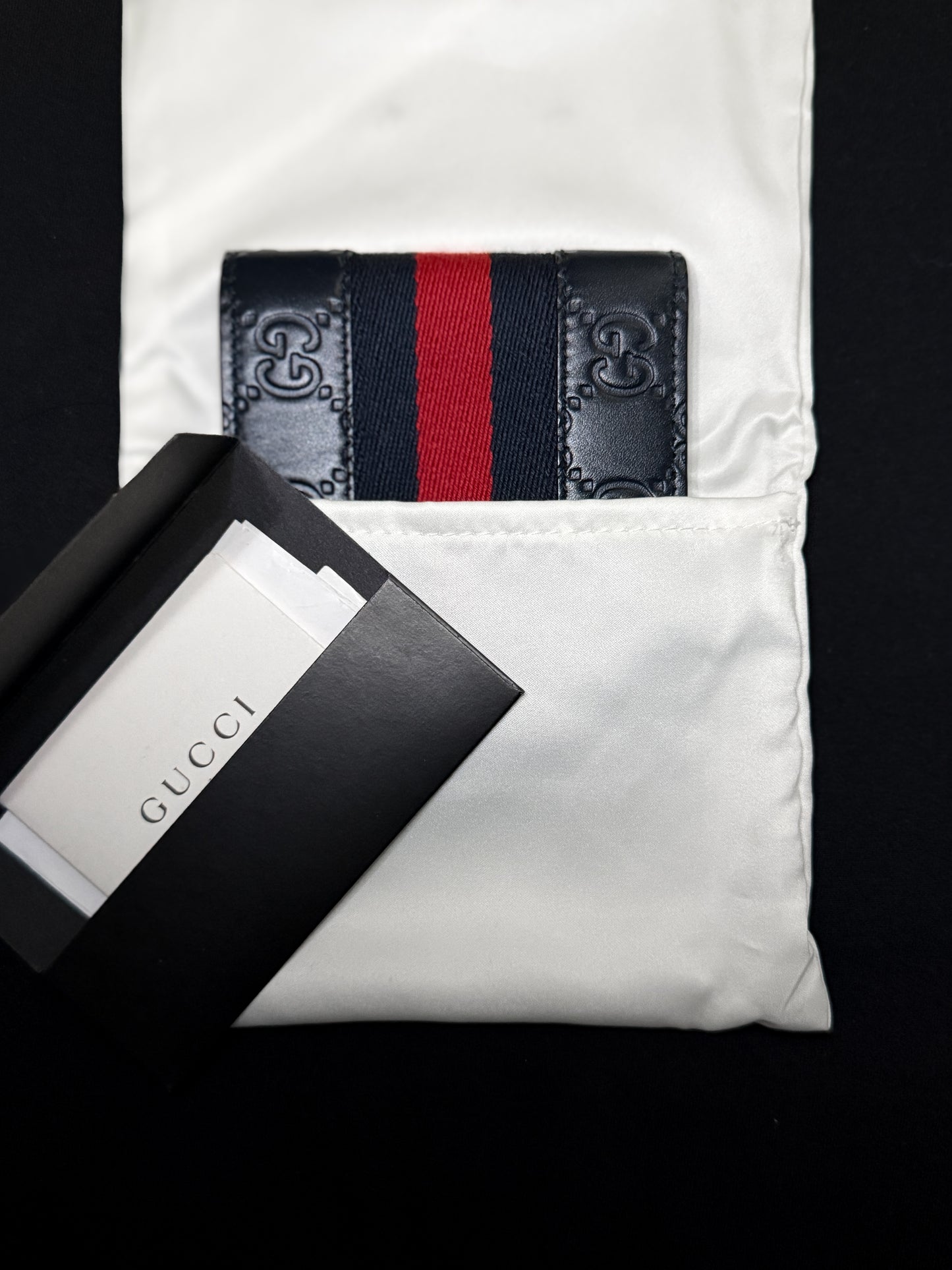 Brand New Gucci Bifold Wallet MicroGuccissima Black - Grey Market