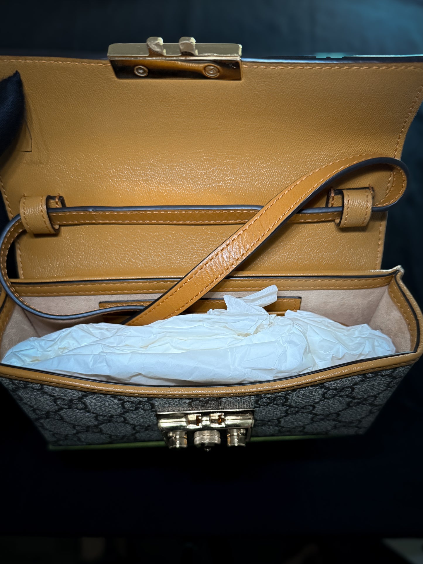 Gucci GG Supreme Canvas Padlock Mini Bag - Grey Market